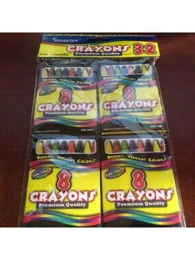 A+ Homework Crayons 32 Premium Quality 4 packs of 8 Crayons New